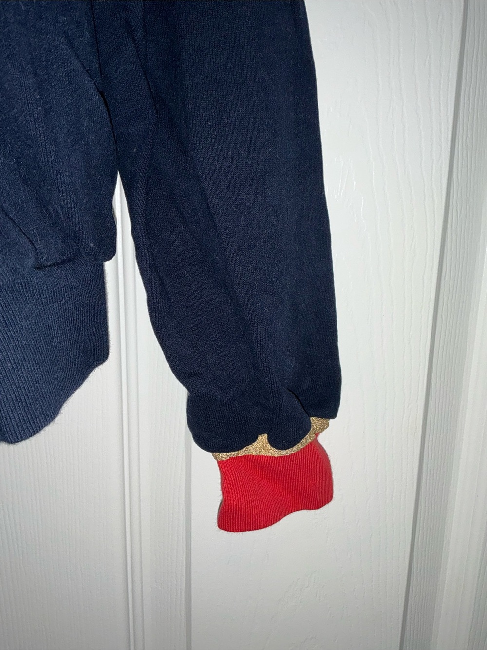 St. John Sport Navy, Red & Gold Military-Inspired Knit Jacket – Size Medium - Picture 7 of 10